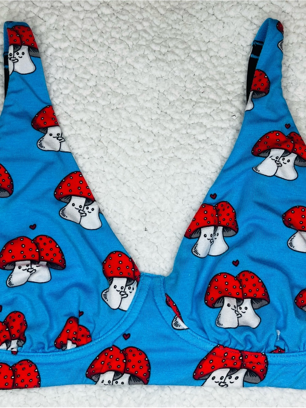 MeUndies Blue Mushroom Print Bralette